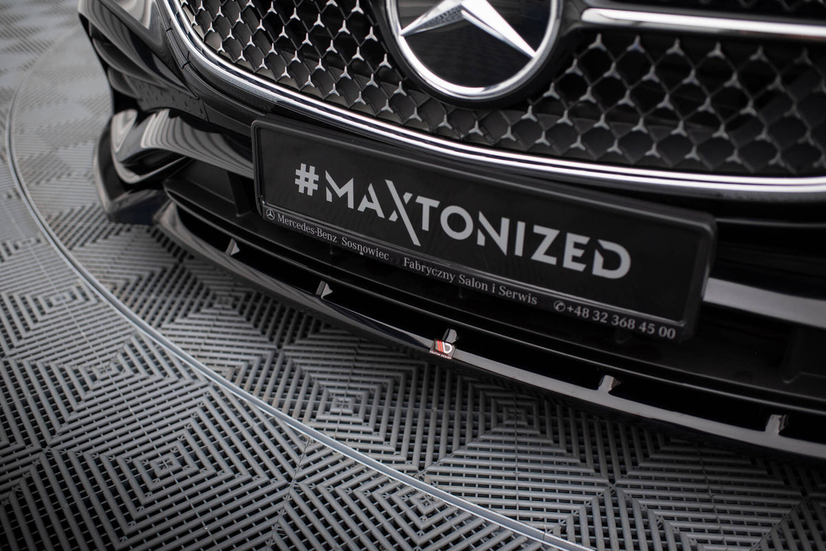 Street+ Spoilerlippe Front Ansatz V.2 passend für Mercedes-Benz E AMG-Line Limousine / Kombi W214 schwarz Hochglanz – Ansicht 4