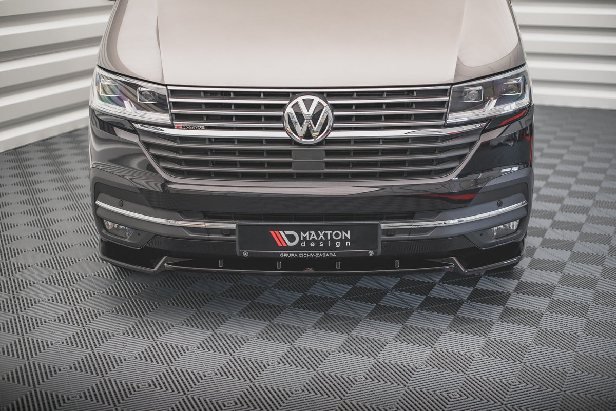 Street+ Spoilerlippe Front Ansatz V.1 passend für VW T6.1  schwarz Hochglanz – Ansicht 1