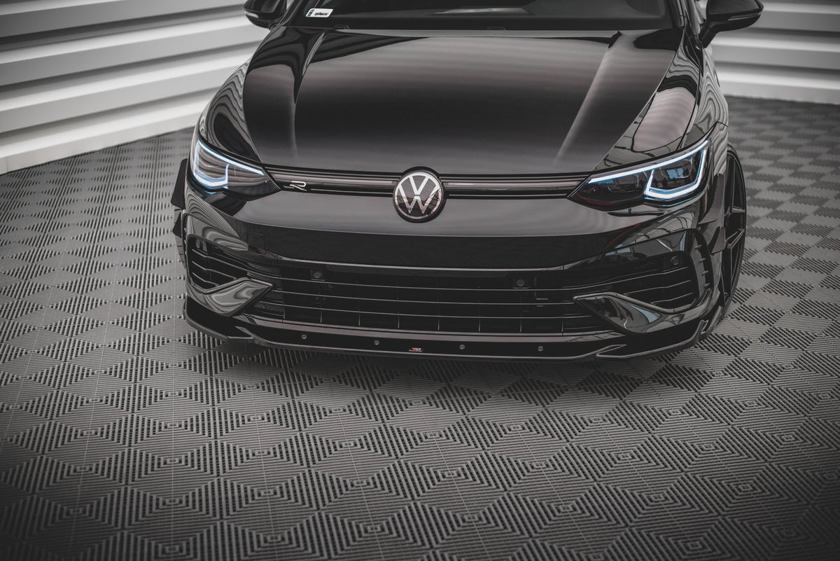 Street+ Spoilerlippe Front Ansatz V.4 passend für VW Golf R Hatchback / Variant  Mk8 schwarz Hochglanz – Ansicht 1
