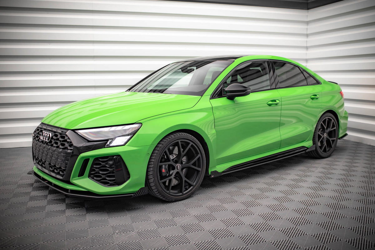 Street Pro Street+ Seitenschweller Leisten + Flaps passend für Audi RS3 Limousine 8Y schwarz Hochglanz – Ansicht 4