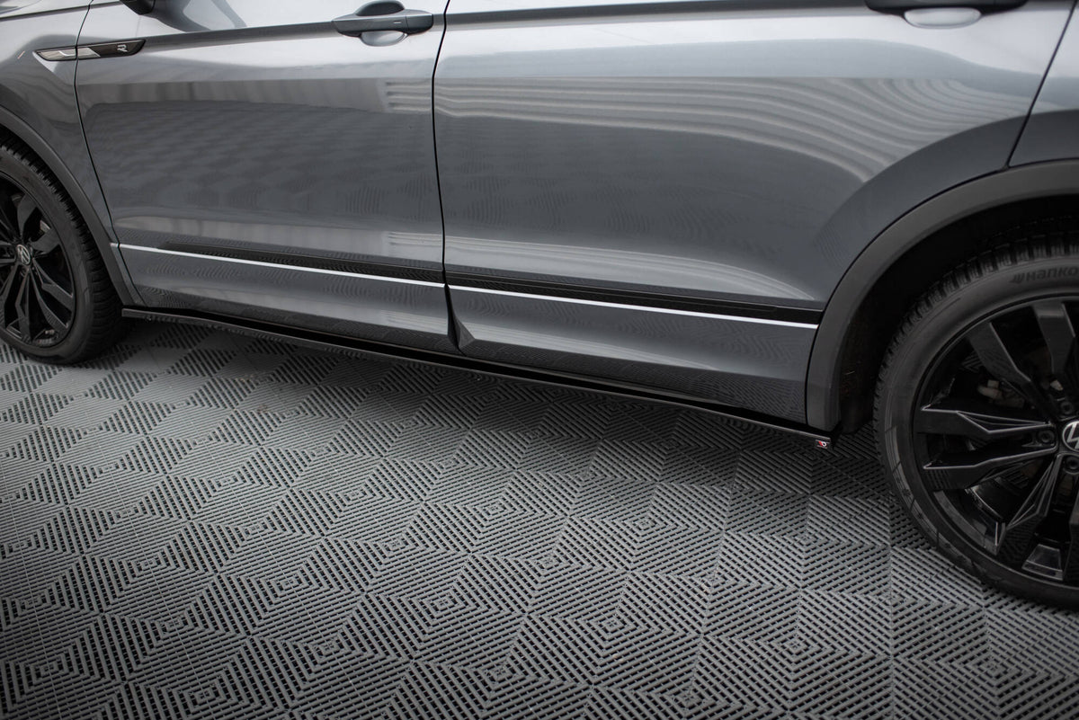 Street+ Seitenschweller Leisten passend für VW Tiguan Allspace Mk2 schwarz Hochglanz – Ansicht 4