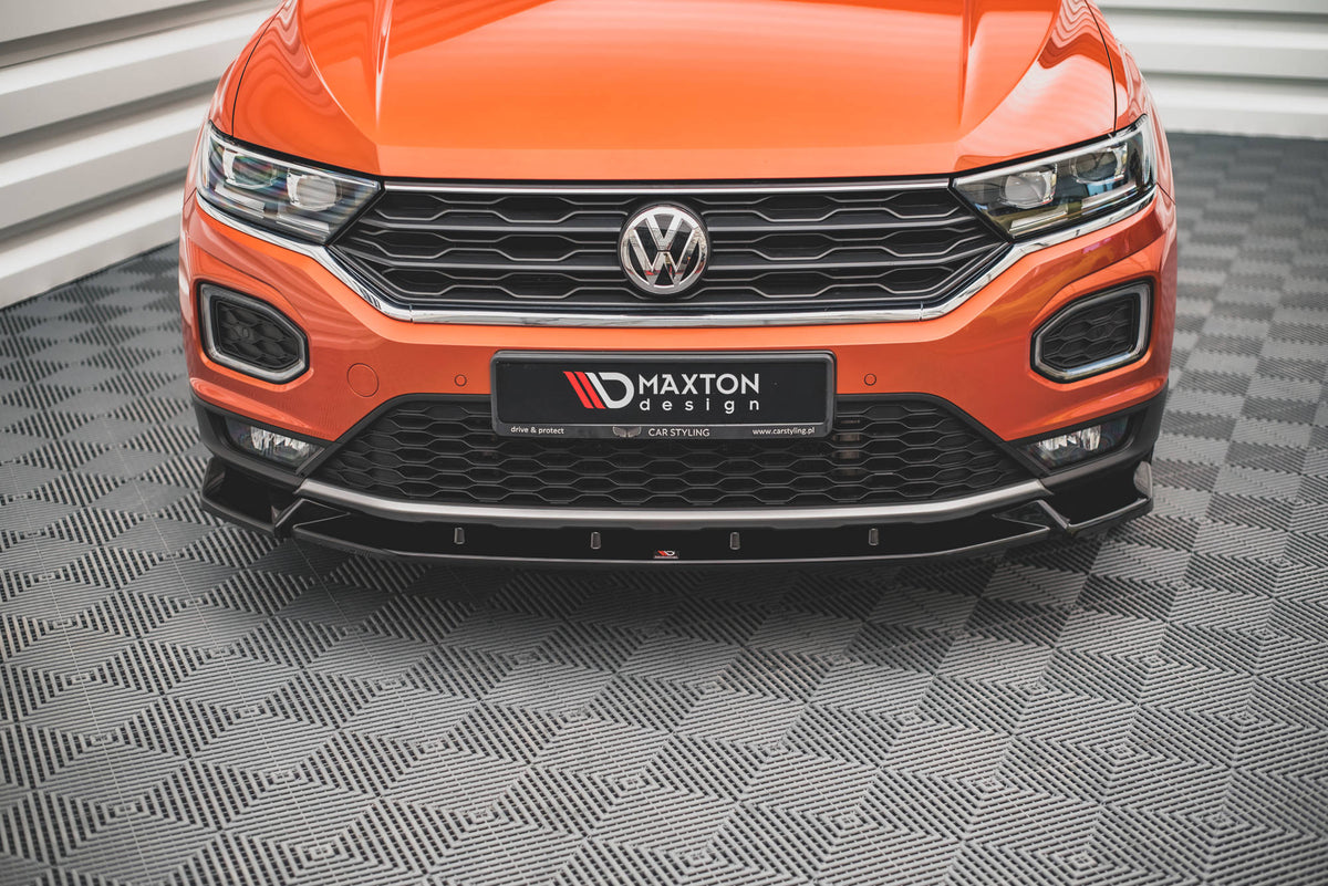 Street+ Spoilerlippe Front Ansatz V.2 passend für VW T-Roc Mk1 schwarz Hochglanz – Ansicht 3