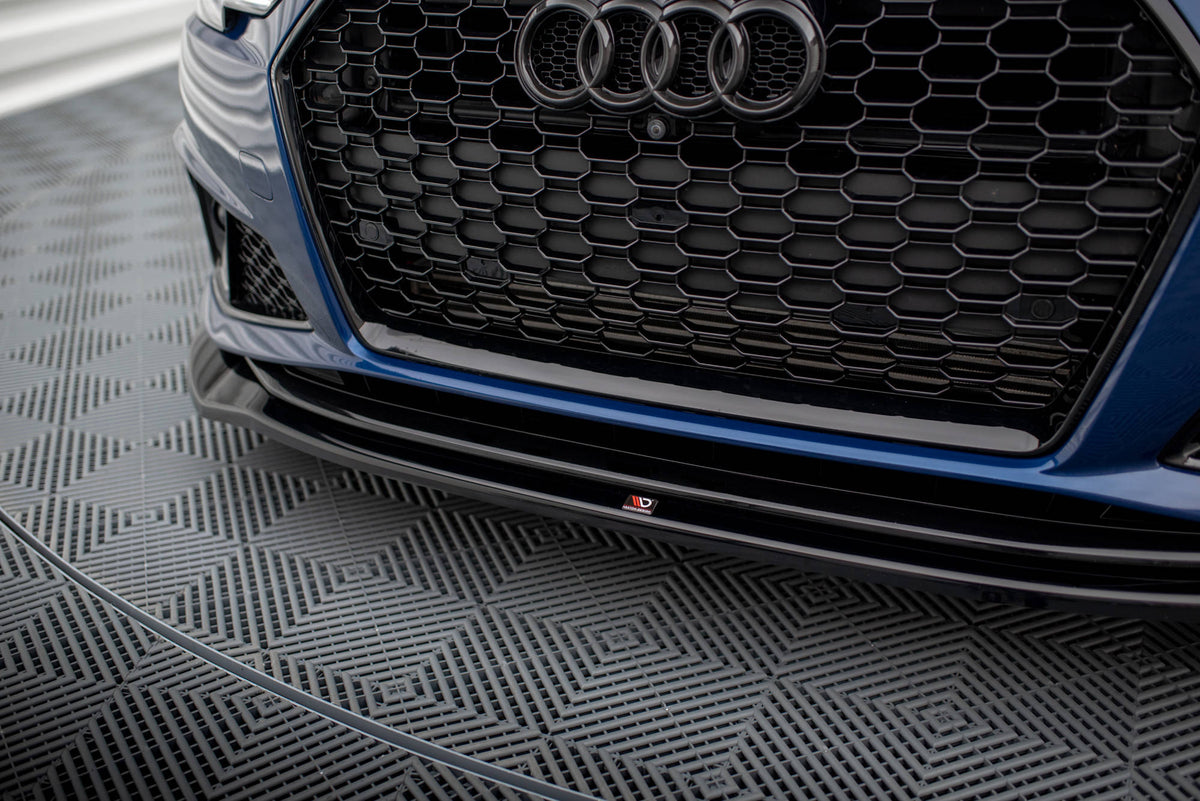 Street+ Spoilerlippe Front Ansatz V.2 passend für Audi A4 Competition B9  schwarz Hochglanz – Ansicht 3