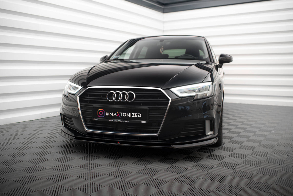 Street+ Spoilerlippe Front Ansatz V.2 passend für Audi A3 Sportback 8V Facelift schwarz Hochglanz – Ansicht 4