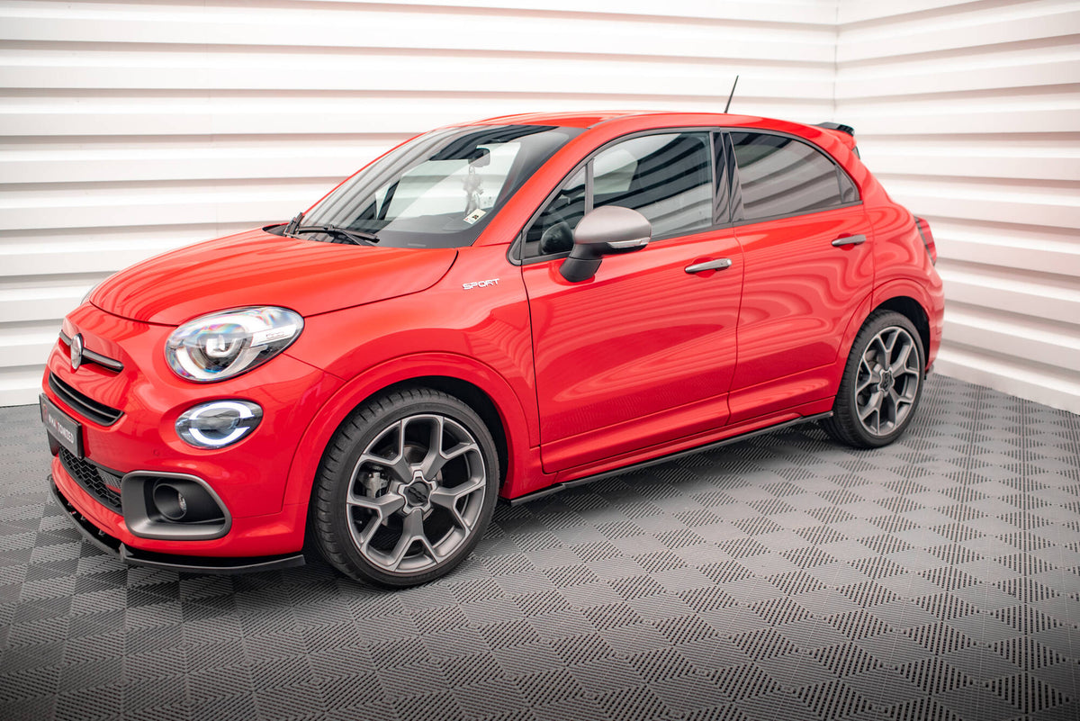 Street+ Seitenschweller Leisten passend für Fiat 500X Sport Mk1 Facelift schwarz Hochglanz – Ansicht 3