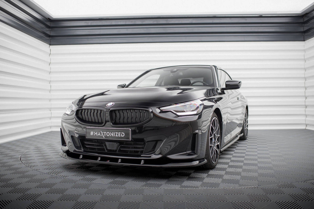 Street+ Spoilerlippe Front Ansatz V.1 passend für BMW 2 Coupe G42 schwarz Hochglanz – Ansicht 3