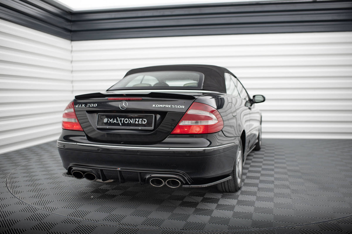 Heck Ansatz Flaps Diffusor V.2 passend für Mercedes-Benz CLK W209 schwarz Hochglanz – Ansicht 3