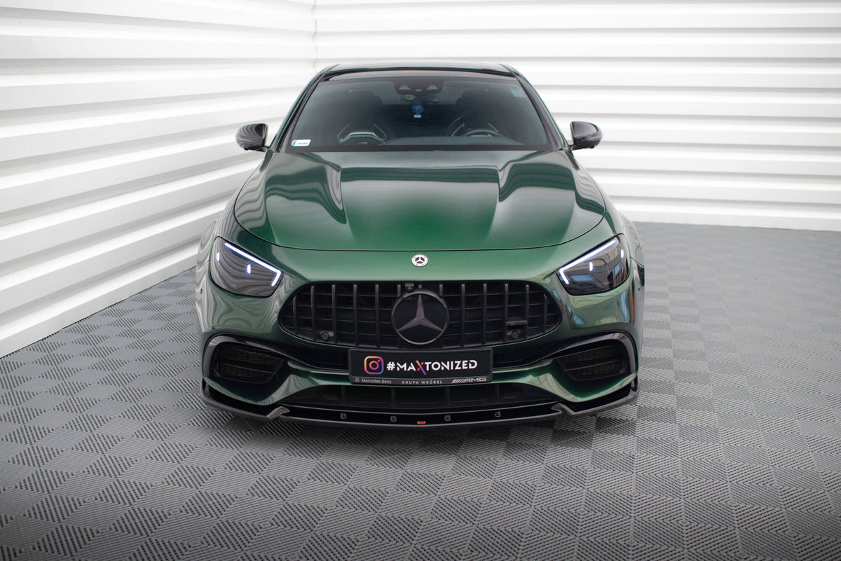 Street+ Spoilerlippe Front Ansatz V.2 passend für Mercedes-AMG E63 W213 Facelift schwarz Hochglanz – Ansicht 4