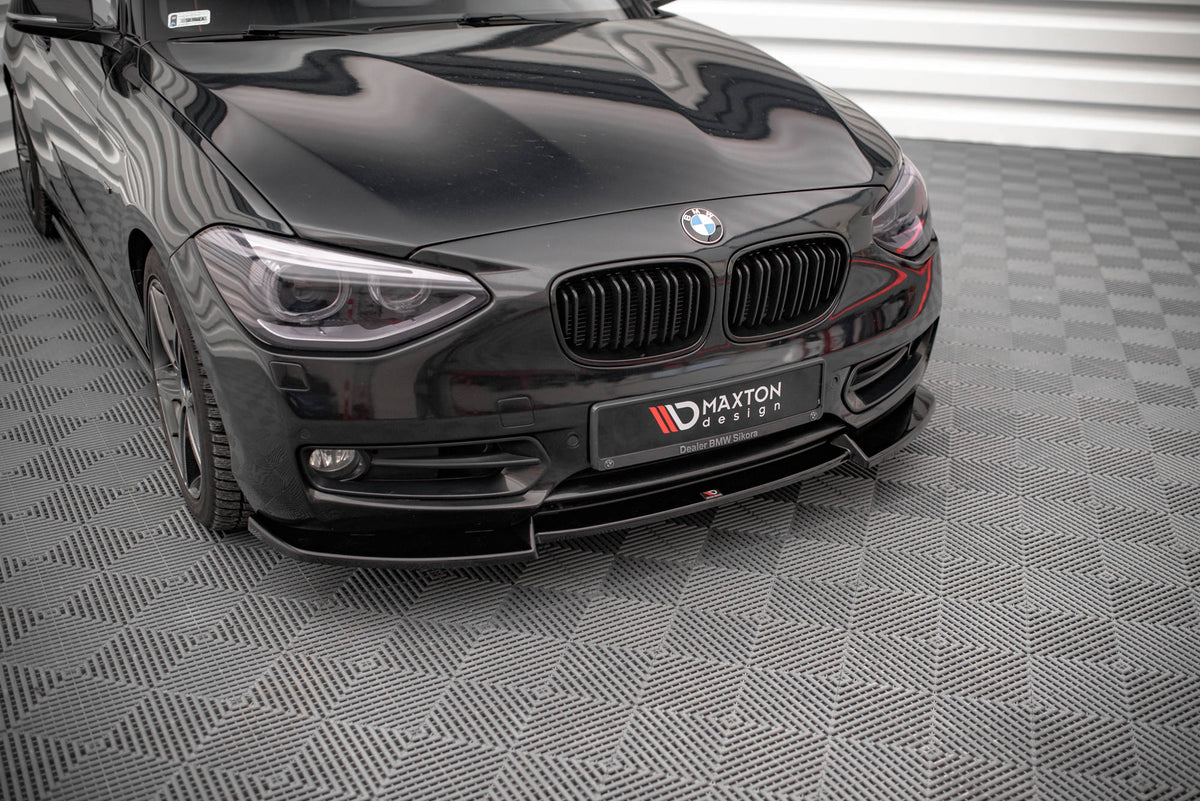 Street+ Spoilerlippe Front Ansatz V.2 passend für BMW 1er F20 schwarz Hochglanz – Ansicht 3