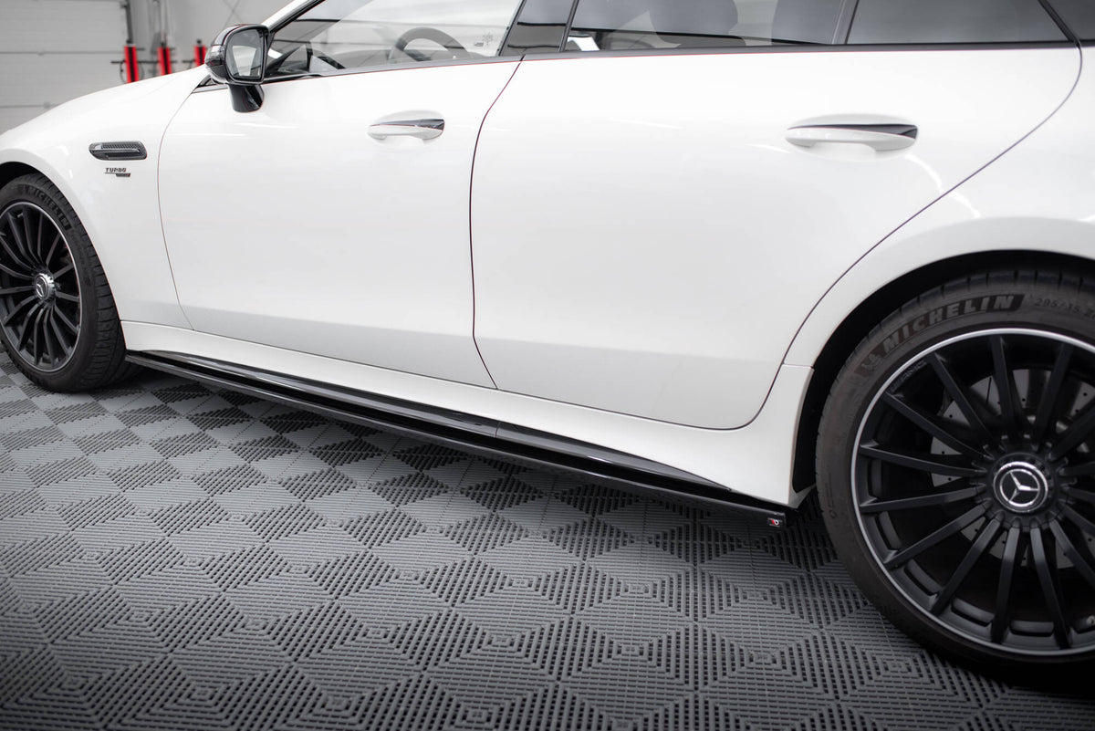 Street+ Seitenschweller Leisten passend für Mercedes-AMG GT 43 4 Door Coupe V8 Styling Package X290 schwarz Hochglanz – Ansicht 4