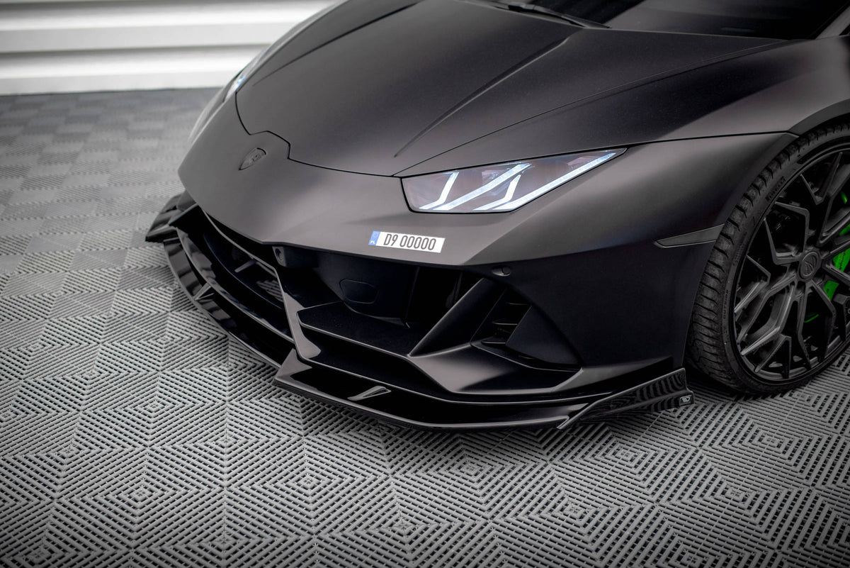 Street+ Spoilerlippe Front Ansatz passend für Lamborghini Huracan EVO AWD schwarz Hochglanz – Ansicht 4