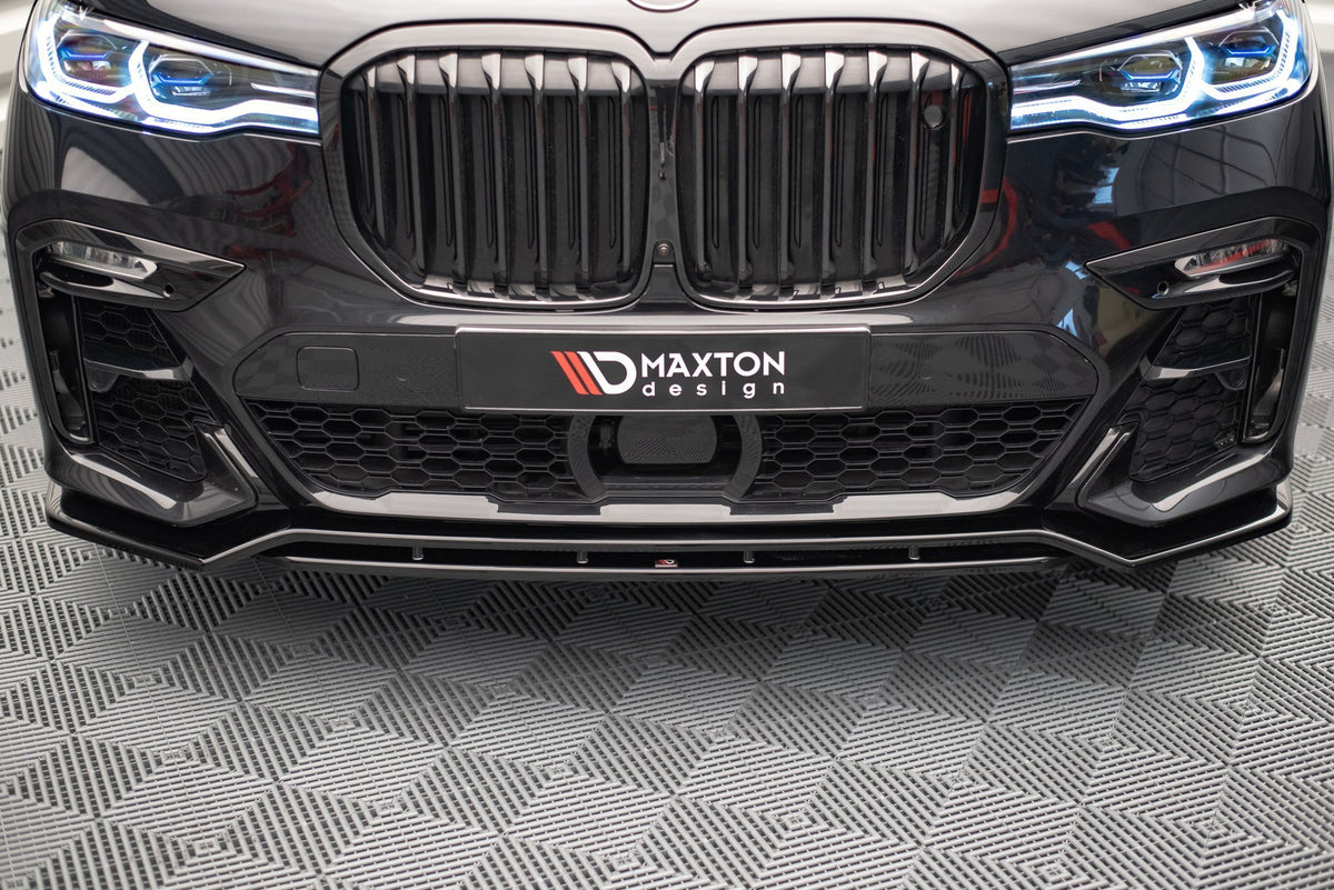 Street+ Spoilerlippe Front Ansatz V.1 passend für BMW X7 M-Paket G07 schwarz Hochglanz – Ansicht 3