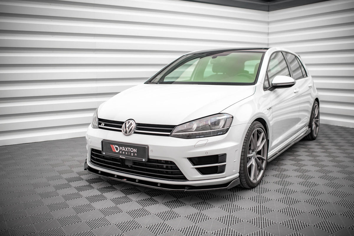Street+ Spoilerlippe Front Ansatz V.4 passend für VW Golf R / R-Line Mk7 schwarz Hochglanz – Ansicht 3
