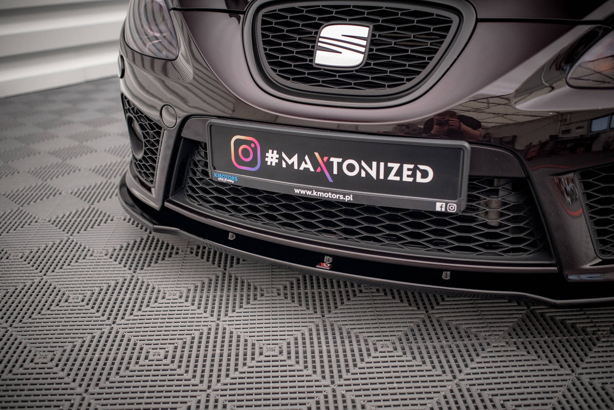 Street+ Spoilerlippe Front Ansatz passend für SEAT LEON MK2 CUPRA FR (vor Facelift) schwarz Hochglanz – Ansicht 3