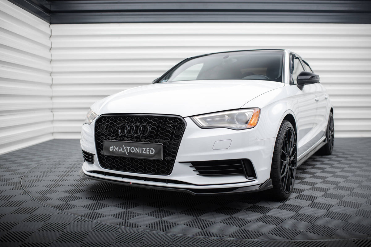 Street+ Spoilerlippe Front Ansatz V.2 passend für Audi A3 Limousine 8V schwarz Hochglanz – Ansicht 3
