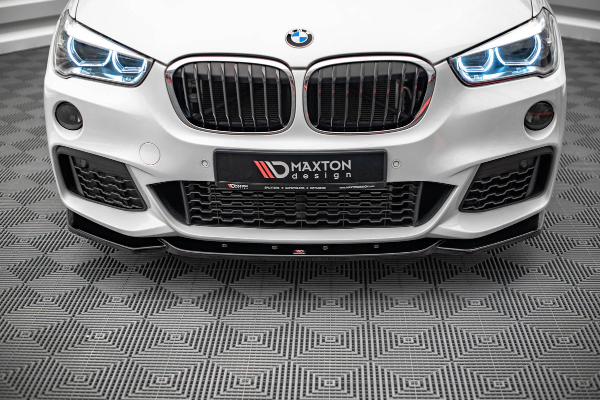 Street+ Spoilerlippe Front Ansatz V.1 passend für BMW X1 M-Paket F48 schwarz Hochglanz – Ansicht 4