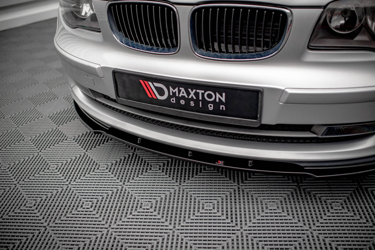 Street+ Spoilerlippe Front Ansatz V.2 passend für BMW 1er E81 Facelift schwarz Hochglanz – Ansicht 4