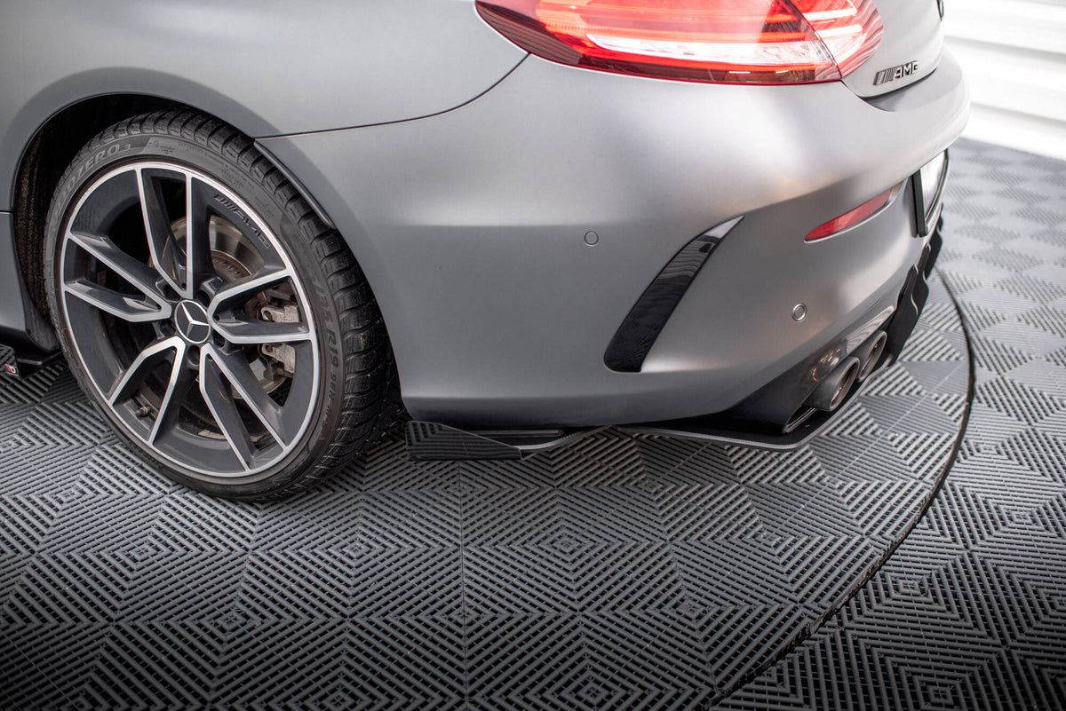 Street Pro Heck Ansatz Flaps Diffusor + Flaps passend für Mercedes-AMG C43 Coupe / Cabrio C205  Facelift / A205 Facelift schwarz Hochglanz – Ansicht 4