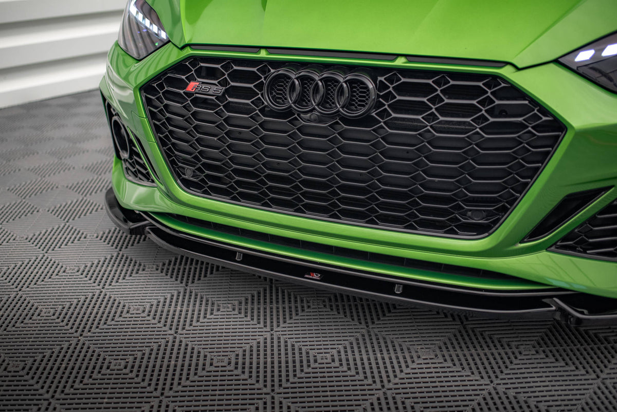 Street+ Spoilerlippe Front Ansatz V.2 passend für Audi RS5 F5 Facelift schwarz Hochglanz – Ansicht 3