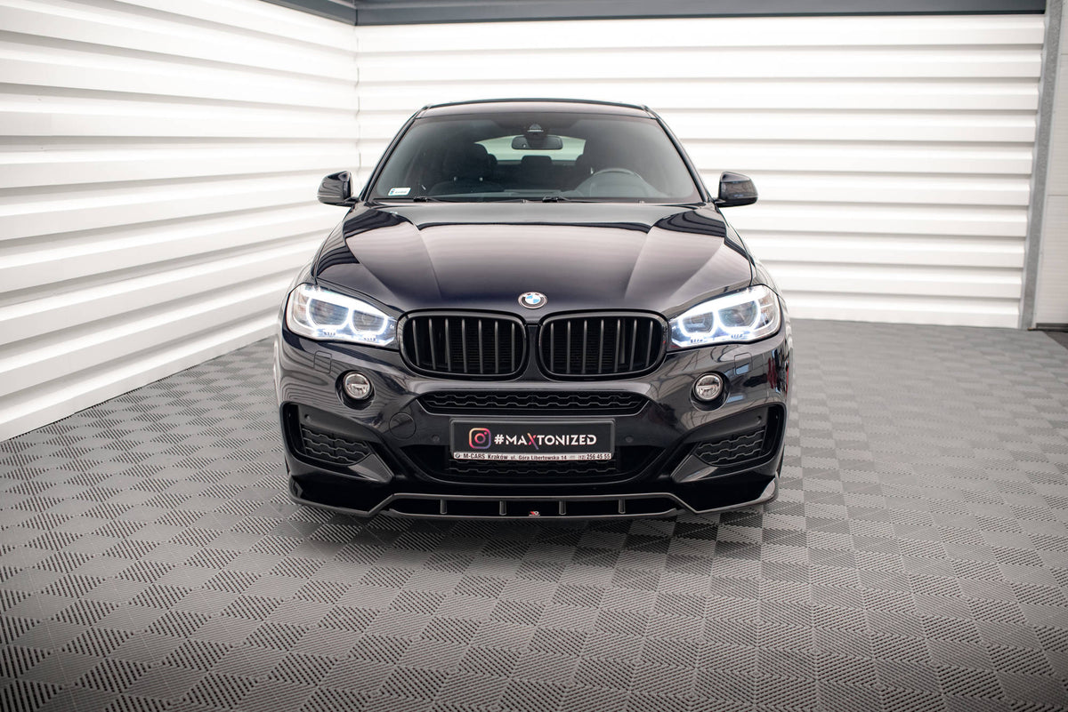 Street+ Spoilerlippe Front Ansatz V.2 passend für BMW X6 M-Paket F16 schwarz Hochglanz – Ansicht 1