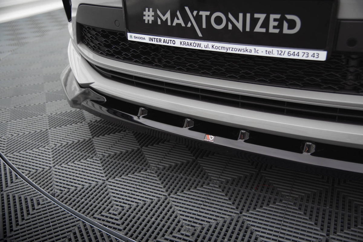 Street+ Spoilerlippe Front Ansatz V.1 passend für Skoda Kodiaq RS Mk1 Facelift schwarz Hochglanz – Ansicht 4