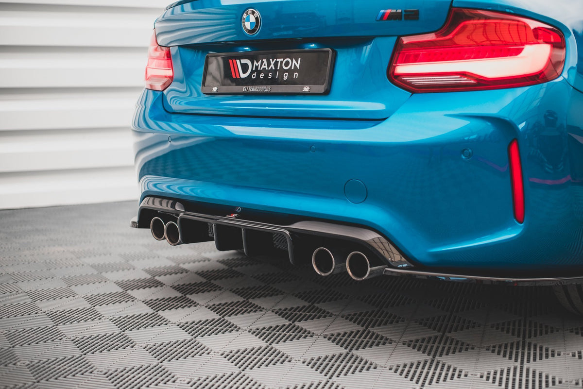 Diffusor Heck Ansatz passend für BMW M2 F87 schwarz Hochglanz – Ansicht 8