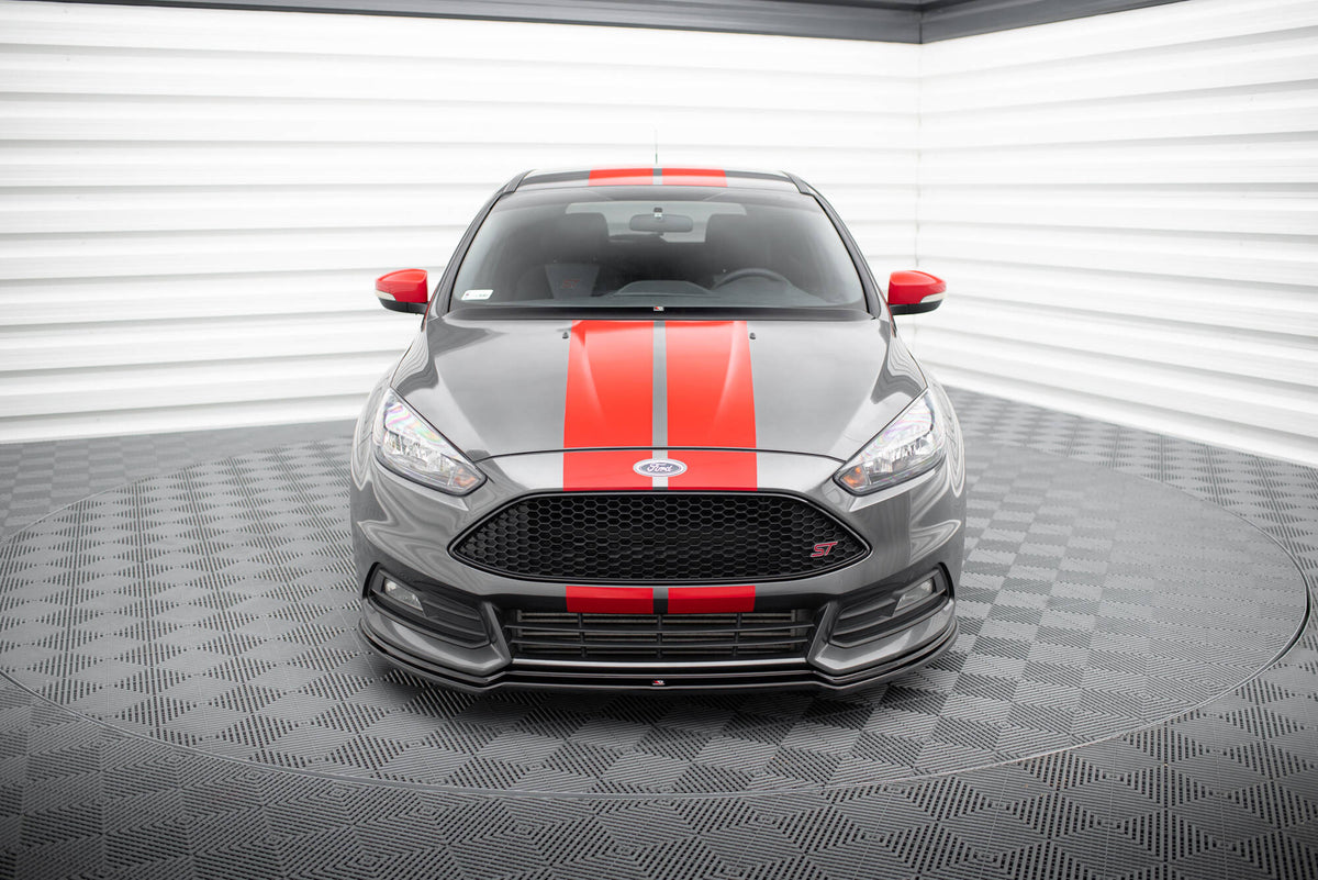 Street+ Spoilerlippe Front Ansatz V.3 passend für Ford Focus ST Mk3 Facelift schwarz Hochglanz – Ansicht 1