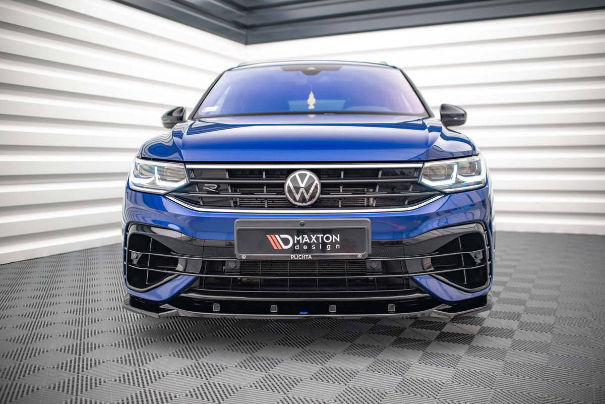 Street+ Spoilerlippe Front Ansatz V.3 passend für VW Tiguan R / R-Line Mk2 Facelift schwarz Hochglanz – Ansicht 3