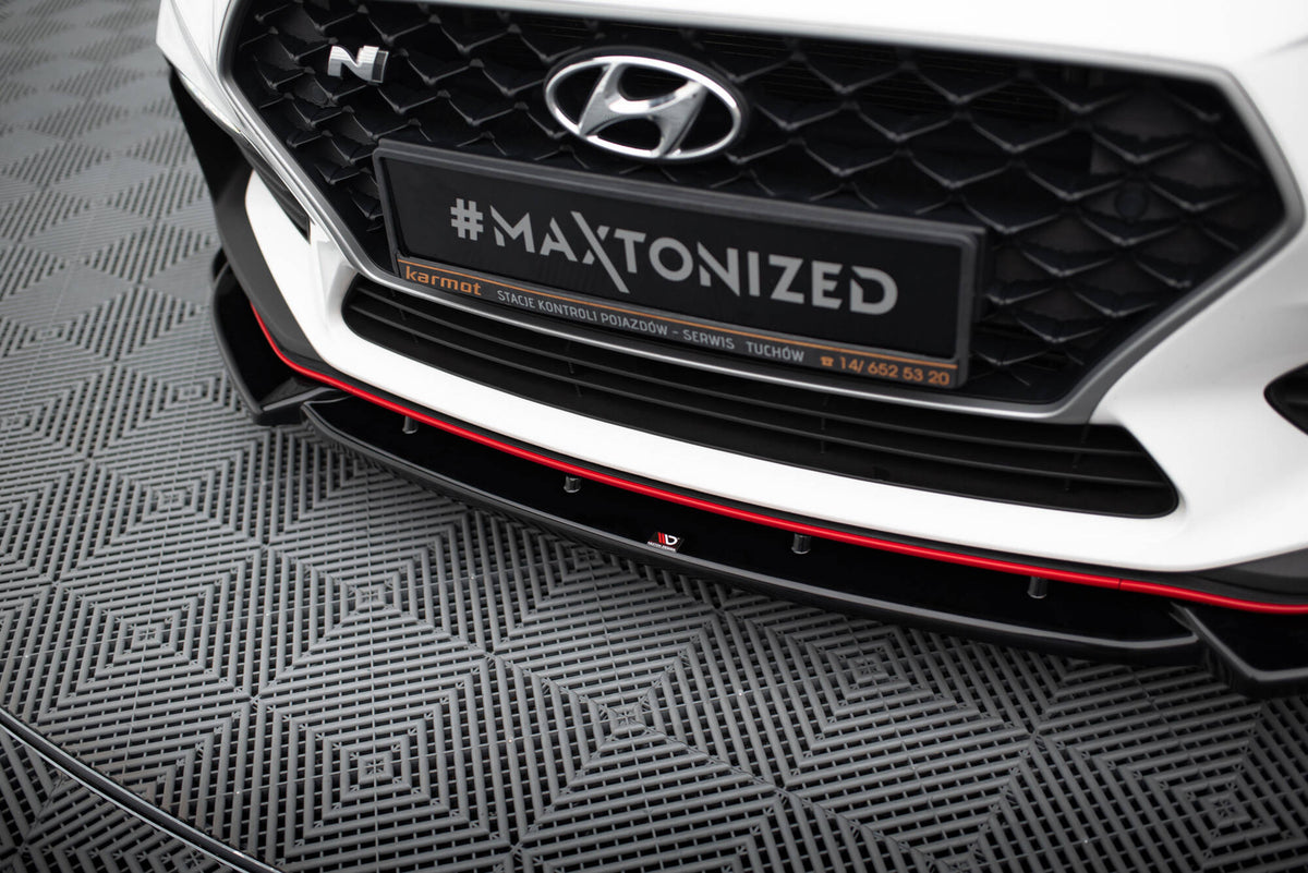 Street+ Spoilerlippe Front Ansatz V.5 passend für Hyundai I30 N Mk3 Hatchback/ Fastback schwarz Hochglanz – Ansicht 4