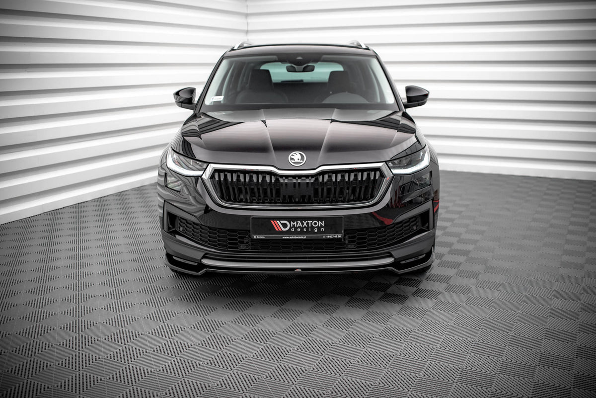 Street+ Spoilerlippe Front Ansatz V.2 passend für Skoda Kodiaq Mk1 Facelift schwarz Hochglanz – Ansicht 1