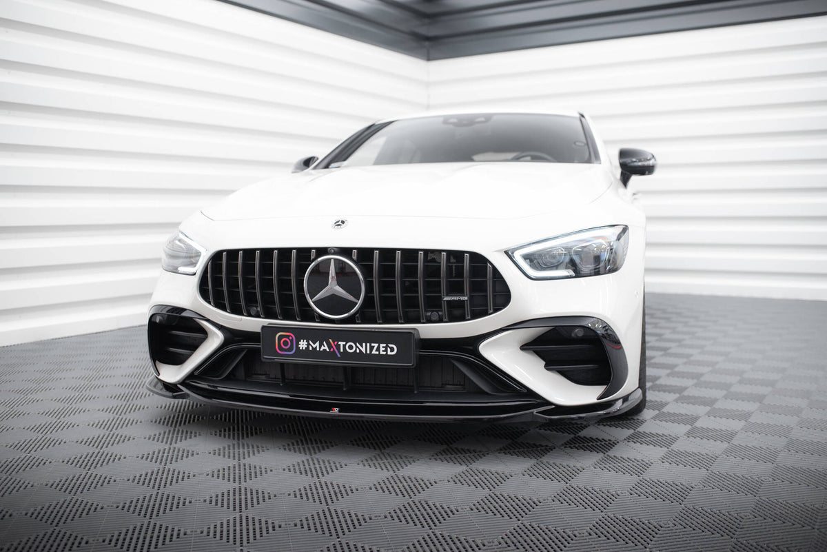 Street+ Spoilerlippe Front Ansatz V.1 passend für Mercedes-AMG GT 43 4 Door Coupe V8 Styling Package X290 schwarz Hochglanz – Ansicht 4