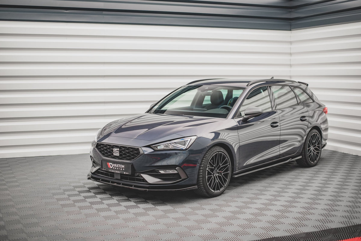 Street+ Spoilerlippe Front Ansatz V.1 passend für Seat Leon FR Mk4 schwarz Hochglanz – Ansicht 3
