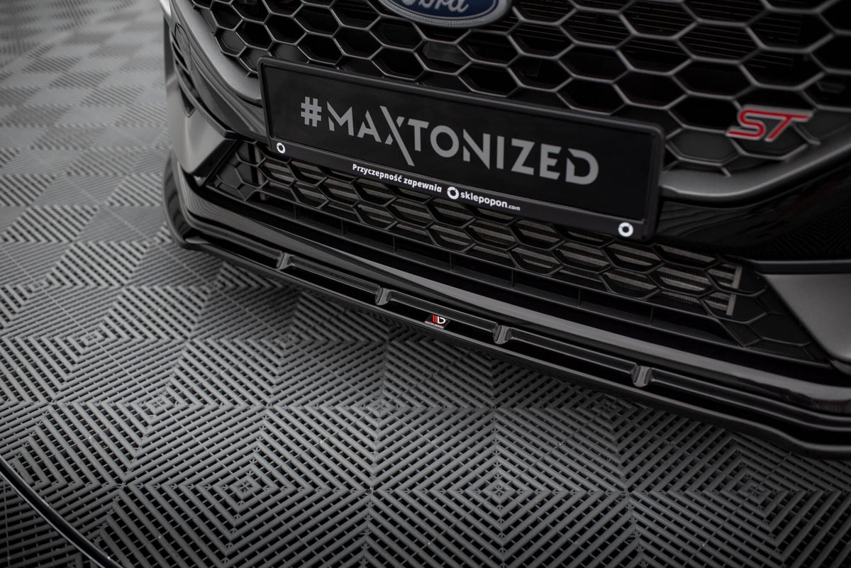 Street+ Spoilerlippe Front Ansatz V.2 passend für Ford Fiesta ST / ST-line Mk8 Facelift schwarz Hochglanz – Ansicht 3