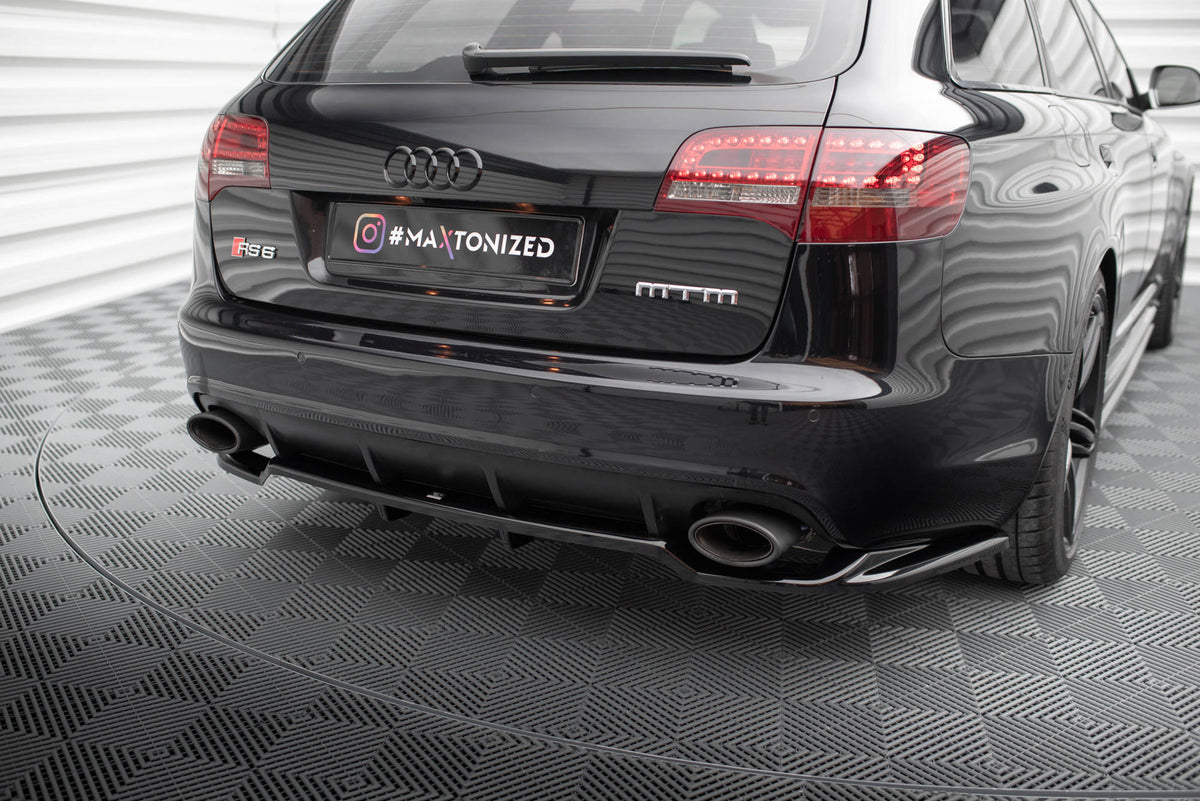 Street+ Mittlerer Diffusor RACE passend für Audi RS6 Avant C6 schwarz Hochglanz – Ansicht 5