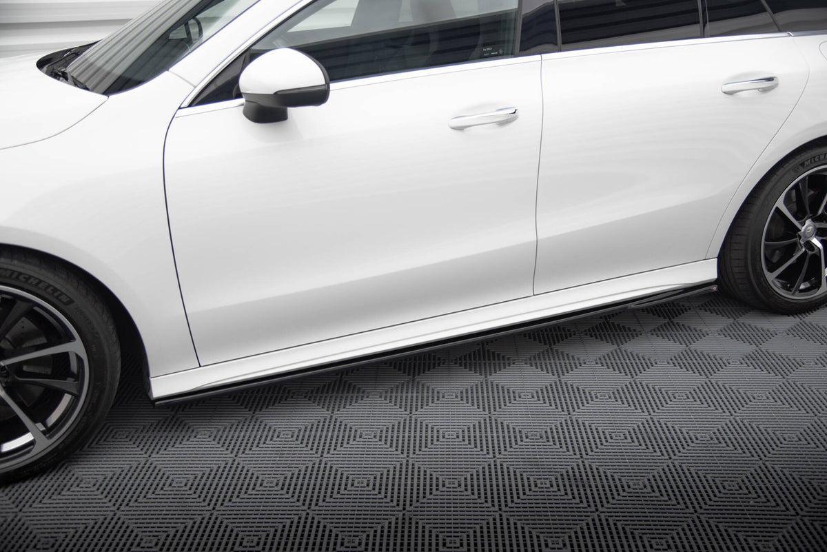 Street+ Seitenschweller Leisten passend für Mercedes-Benz CLA AMG-Line C118 schwarz Hochglanz – Ansicht 3