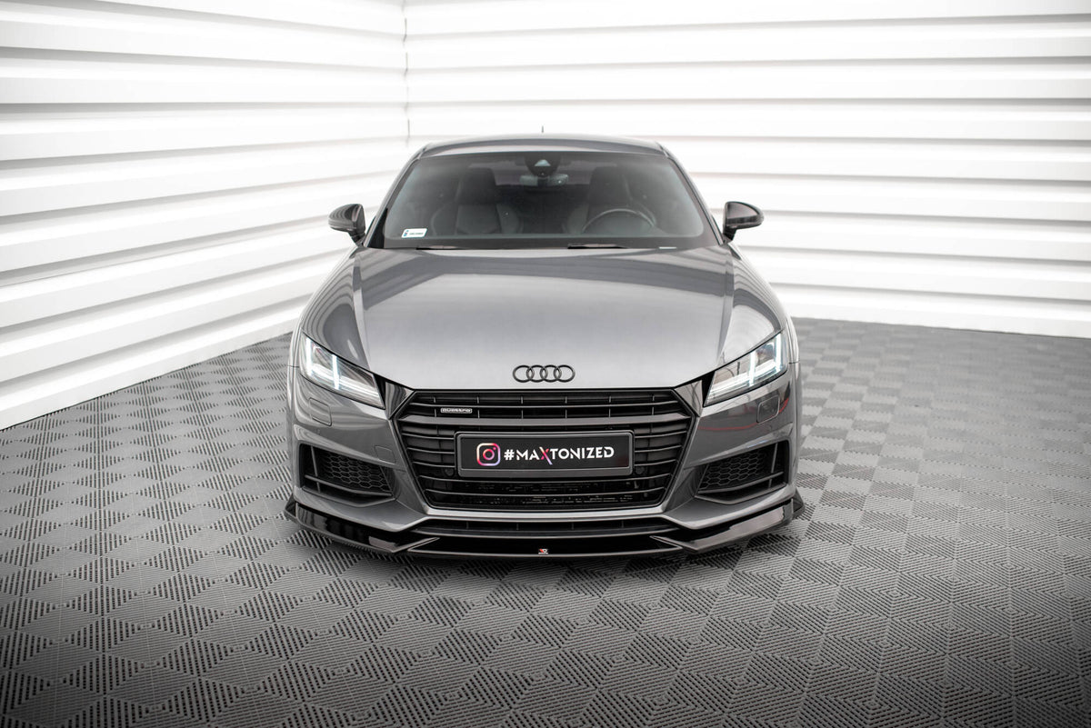 Street+ Spoilerlippe Front Ansatz V.1 passend für Audi TT S / S-Line 8S schwarz Hochglanz – Ansicht 1