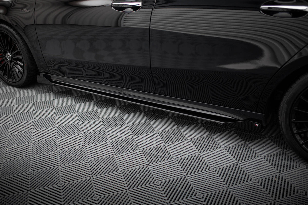 Seitenschweller Flaps passend für Mercedes-AMG A35 W177 Facelift schwarz Hochglanz – Ansicht 3