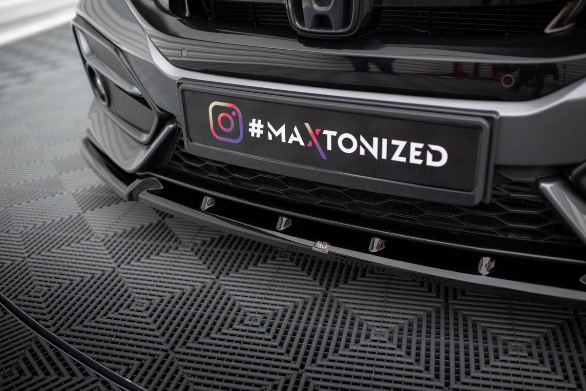 Street+ Spoilerlippe Front Ansatz passend für Honda Civic Sport Mk 10 schwarz Hochglanz – Ansicht 3