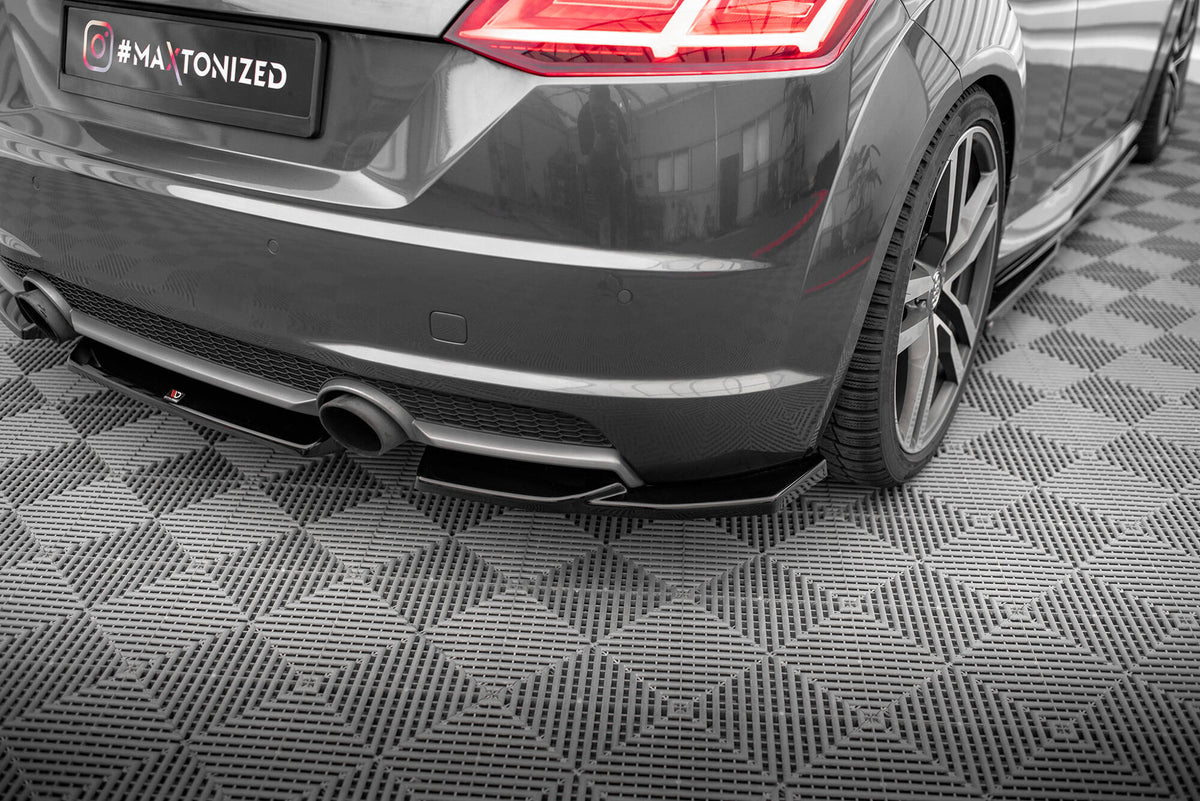 Heck Ansatz Flaps Diffusor V.1 passend für Audi TT S-Line 8S schwarz Hochglanz – Ansicht 3