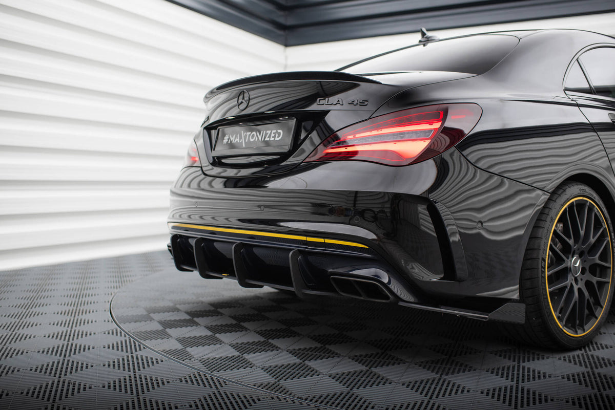 Hintere Seiten Flaps passend für Mercedes-AMG CLA 45 C117 Facelift schwarz Hochglanz – Ansicht 3