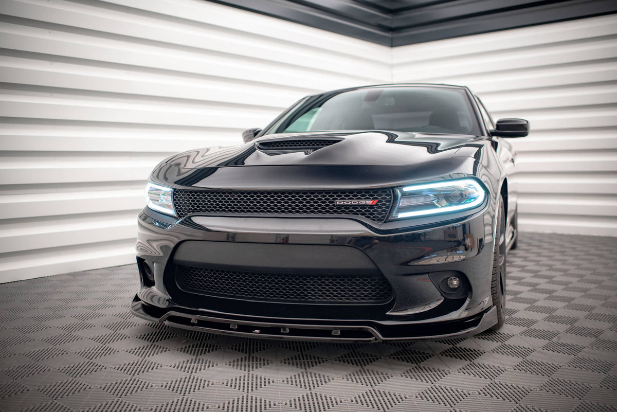 Street+ Spoilerlippe Front Ansatz V.1 passend für Dodge Charger SRT Mk7 Facelift schwarz Hochglanz – Ansicht 3