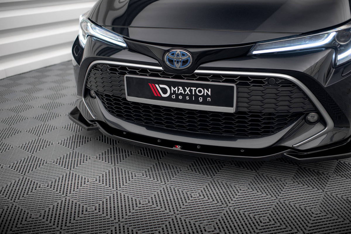 Street+ Spoilerlippe Front Ansatz V.2 passend für Toyota Corolla XII Touring Sports/ Hatchback schwarz Hochglanz – Ansicht 3
