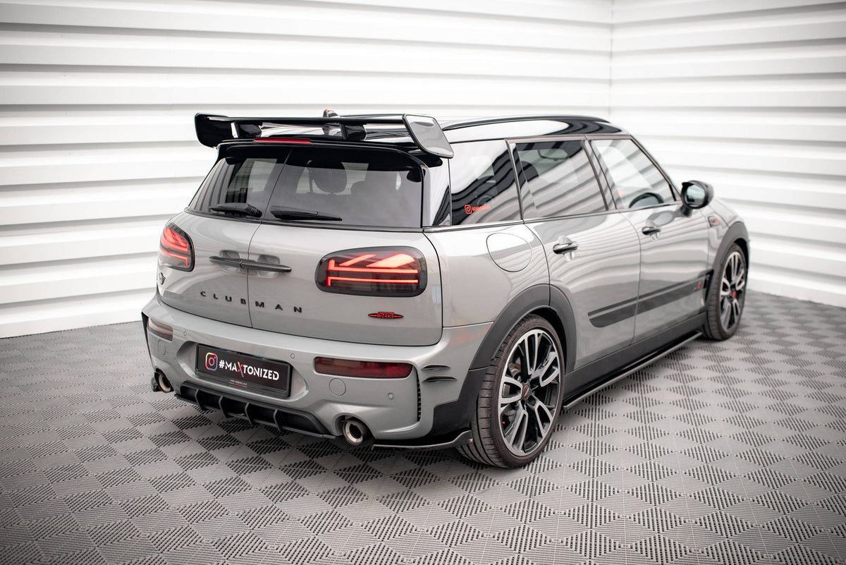 Heck Ansatz Flaps Diffusor V.2 passend für Mini Cooper Clubman John Cooper Works F54 Facelift schwarz Hochglanz – Ansicht 4