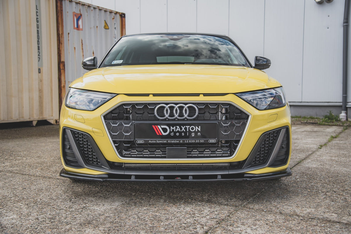 Street+ Spoilerlippe Front Ansatz V.1 passend für Audi A1 S-Line GB schwarz Hochglanz – Ansicht 3