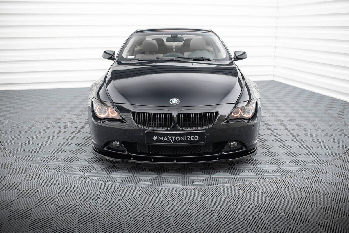 Street+ Spoilerlippe Front Ansatz V.1 passend für BMW 6er Coupe E63 / Cabrio E64  schwarz Hochglanz – Ansicht 1