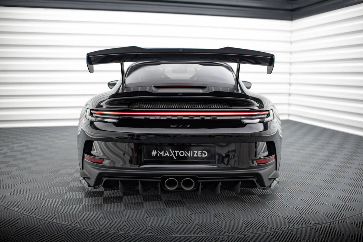 Niedriger Heckspoiler Lippe Porsche 911 992 GT3 schwarz Hochglanz – Ansicht 5