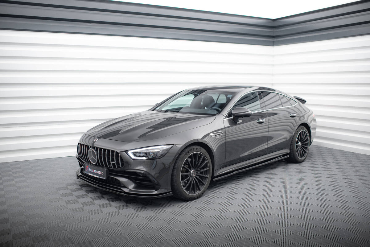 Street+ Spoilerlippe Front Ansatz V.2 passend für Mercedes-AMG GT 53 4-Door Coupe X290 schwarz Hochglanz – Ansicht 5