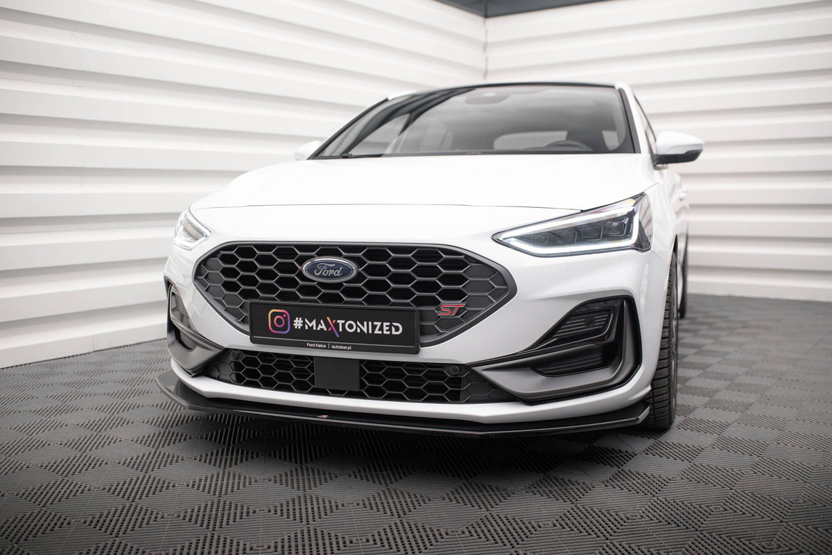 Street+ Spoilerlippe Front Ansatz V.6 passend für Ford Focus ST / ST-Line Mk4 Facelift schwarz Hochglanz – Ansicht 4
