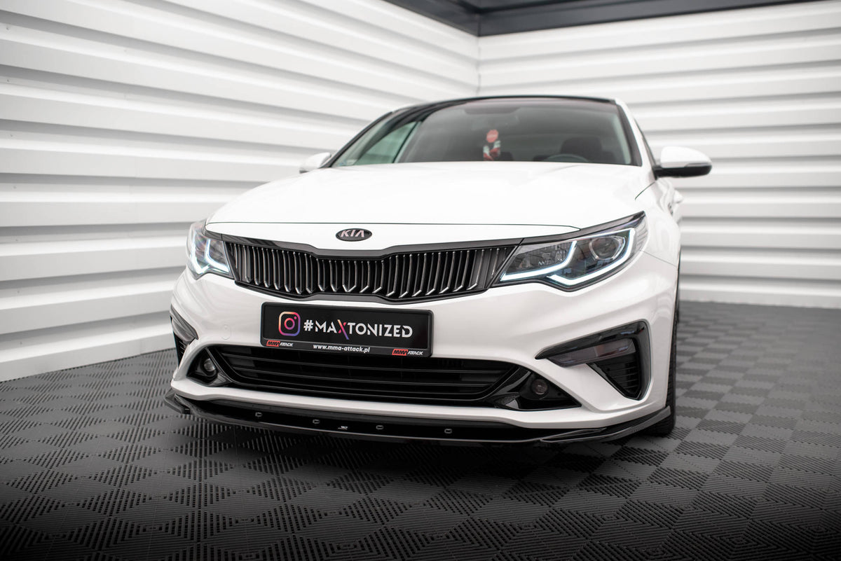 Street+ Spoilerlippe Front Ansatz V.2 passend für Kia Optima Mk4 Facelift schwarz Hochglanz – Ansicht 4
