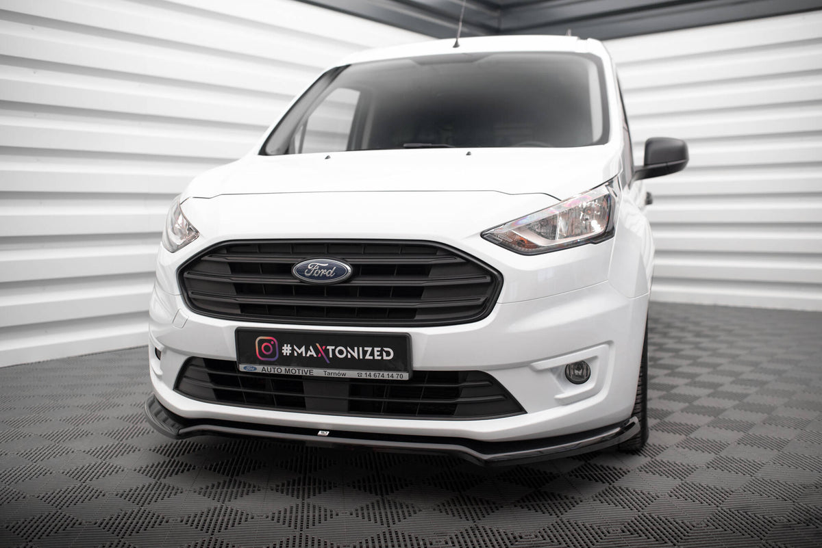 Street+ Spoilerlippe Front Ansatz V.1 passend für Ford Transit Connect Mk2 Facelift schwarz Hochglanz – Ansicht 3